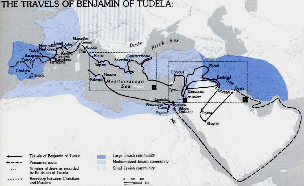 A map of the Rabbi's travels