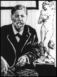 Freud with his copy of Michelangelo's Dying Slave.